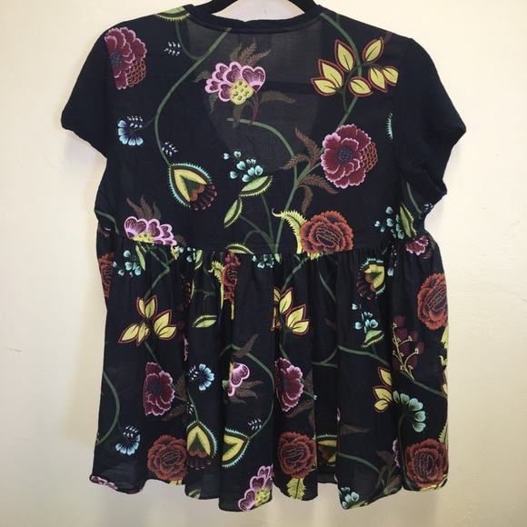 Anthropologie Deletta Silver Fern Floral Blouse - Picture 4 of 7